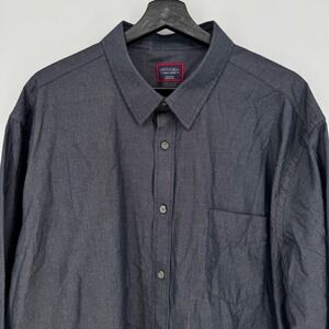 UNTUCKit Men's 3XL Dark Gray 100% Cotton Long Sleeve Button Down Dress Shirt